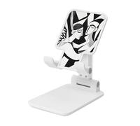 Support pliable pour téléphone portable avec deux anges avec ailes - Angle réglable - Hauteur réglable - Support de bureau portable compatible avec tous les smartphones - Blanc