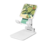 Support pliable pour téléphone portable Happy Frog In The Pool - Angle réglable en hauteur - Support de bureau portable compatible avec tous les smartphones - Blanc