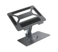 Support pliable rotatif à 360 degrés pour ordinateur portable avec concentrateur multi-ports intégré, réglage de la hauteur, design portable en aluminium pour le bureau, la maison, les jeux vidéo