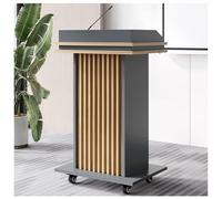 Support Podium en Bois avec Étagère de Rangement et Roulettes pour Présentations dans les Écoles, Églises, Mariages, Restaurants et Concerts
