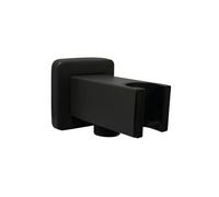 Support Pomme De Douche Support de douche mural, coude d'alimentation avec main, raccord de tuyau de douche carré 1/2", montage mural, sortie d'eau(Gray)