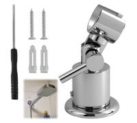 Support Pommeau de Douche en Métal Réglable à 180 Degrés - Fixation Universelle pour Pommeau de Douche, Support Murale Robuste en Acier Chromé, Installation Facile avec Matériel Inclus