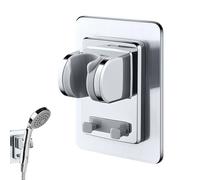 Support Pommeau de Douche, Support de Douche Sans Percage Fixation Adhésive Ultra Puissante, Porte Douchette avec Angle Complètement Ajustable, pour Toute Salle de Bain, Capacité de Charge 14 KG