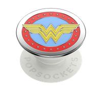 Support PopGrip Adhésif Stand et Selfie Enamel Wonder Woman Blanc Popsockets