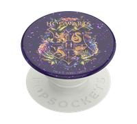 PopSockets PopGrip pour smartphones – Hogwarts Floral pailleté – Adhésif, support selfie – Blanc