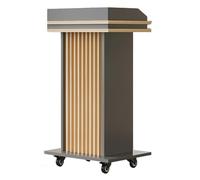 Support portable moderne pour ordinateur portable sur roulettes pour parler en public, hauteur réglable, design professionnel, idéal pour les hôtels, restaurants, églises, facile à installer