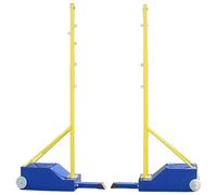 Support portable pour filet de badminton, bâtons de volleyball d'intérieur et d'extérieur avec base lestée, cadre de filet autoportant pour le terrain de sport, le jardin, 1,6 à 2,1 m de hauteur