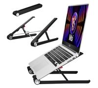 Support portable pour ordinateur portable Msi Raider Katana Titan Stealth Vector Creator Prestige Summit Cyborg Sword Pulse 14-18" en nylon renforcé, acier inoxydable 304 et silicone Noir