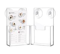 Support porte-brocyre transparent, 2 pièces support mural à ventouse littérature - support transparent pour fûts de brochure, pour la littérature, les documents, le bureau, le magasin, le commerce, la