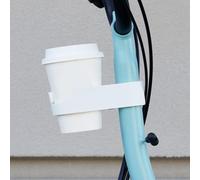 Support porte-gobelet pour vélo pliable en nylon, construction sans perçage, convient aux conteneurs de boissons de 3 cm à 7,3 cm de diamètre, rembourrage en caoutchouc (blanc)