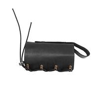 Support Porte - Gourde Réglable Moto en Cuir PU Noir, Porte - Gobelet Bouteille - Installation Facile, Ajustable avec Cordon Élastique, Compatible avec la Plupart des Tasses et (Noir Article n°