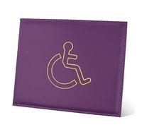 Support portefeuille pour personne handicapée, porte-badge pour personne handicapée en cuir synthétique souple pour permis de stationnement pour personne handicapée (violet)