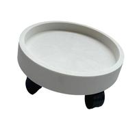 Support Pot De Fleurs - ZERONE - Blanc - Roues Rotatives - Plateau Rond - Boîte de Collecte d'Eau