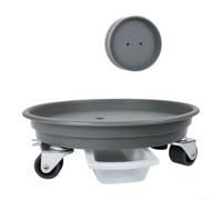 Support Pot Résine Épaisse avec pour roues 360° Support Pot Résine | pour roues caoutchouc 360°, rotation silencieuse, protège parquet pour carrelage, rayures ni traces(gray)