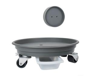 Support Pot Résine Épaisse avec pour roues 360° Support Pot Résine | pour roues caoutchouc 360°, rotation silencieuse, protège parquet pour carrelage, rayures ni traces(gray)