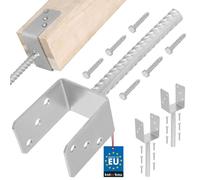 KOTARBAU® 2 x Support De Poteau en U De 81 Mm Galvanisé pour Ancrage en Béton | Support Poteau À Enfoncer | Support Poteau Bois | Pied Poteau | Fixation Poteau Bois | Pied De Poteau À Sceller
