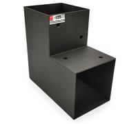 Support poteau bois 90° angle L 122x226x224x2 | Equerre fixation lourde métal noir | Connecteur bois charpente, pergola jardin extérieur, tonnelle, cabane terrasse, équerre de fixation robuste