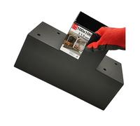 Support poteau bois 90° angle T 102x206x306x2 | Equerre fixation lourde métal noir | Connecteur bois charpente, pergola jardin extérieur, tonnelle, cabane terrasse, équerre de fixation robuste