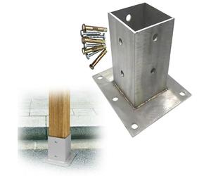 support poteau bois Base De Poteau De 4 8 11 13 19 20 Cm De Diamètre Pour Béton, Supports De Base De Colonne Carrée Pour Tonnelle/pergola, Kit De Pergola(Dia x H 7 x 8cm)