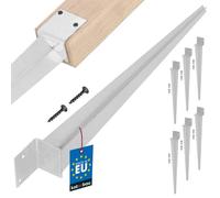 KOTARBAU® Lot de 6 Pièces Support Poteau Bois - Pied de Poteau - 500 mm - Acier Galvanisé - 50 x 60 mm - Argent - pour Clôtures - Pavillons - Pergolas - Résistant à la Corrosion