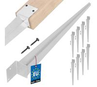 KOTARBAU® Lot de 8 Pièces Support Poteau Bois - Pied de Poteau - 500 mm - Acier Galvanisé - 50 x 60 mm - Argent - pour Clôtures - Pavillons - Pergolas - Résistant à la Corrosion