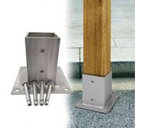 support poteau bois Support de poteau carré, embase 40 x 200 mm (entraxe intérieur), ancrage robuste pour garde-corps avec boulon d'expansion(D 95 MM H 80 MM)