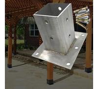 support poteau bois Support De Poteau En Acier Inoxydable, Ancrage De Base De Poteau En Béton Pour Feux De Circulation/bases De Poteaux De Surveillance(Dia x H 12 x 8cm)