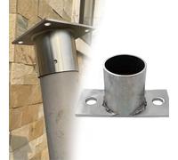 support poteau bois Support de poteau rond, base fixation à boulonner pour balustrade, diamètre intérieur 25, 70, 140, 200 mm, avec vis, acier inoxydable(D 40 MM H 50 MM)