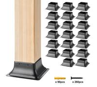 Support Poteau Bois -VEVOR- 153x153x62mm,20PCS,acier au carbone,Base de barre intérieure 91,4x91,4mm,pour Ancrage Poteaux Standard