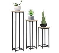 Outsunny Lot de 3 supports pot de fleurs porte-plantes carrées empilables - 21 x 21 x 50/70/90 cm - acier