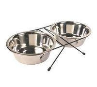 Support Pour 2 Écuelles En Métal Inox