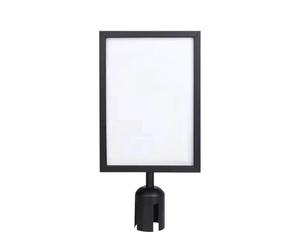 Support pour affiche noir A4 - Support de signalisation debout, support pour affiches, support pour affiches avec support supérieur pour guide au contrôle de la foule en plein air, restaurant, musée