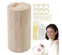Support pour aiguilles à coudre en bois, étui pour aiguilles en bois, support pour rangement d'aiguilles à coudre. Tube porte-aiguilles à coudre. Boîte de rangement en bois