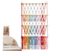 Support pour animaux en peluche | Organisateur de rangement de jouets bohème à 3 niveaux - Panier pour chambre d'enfant, chambre à coucher, chambre à coucher, fille