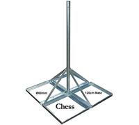 Support pour Antenne Parabole Balcon Toit Terrasse Sat Holland HQ Pied pour mât de Balcon avec entretoises de Support 4 x 50 mm