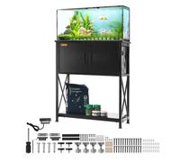 VEVOR Support pour Aquarium Charge 76 kg, Meuble pour Aquarium Aquariophilie 65x42x81 cm, en Acier et MDF, Support pour Réservoir de Reptiles avec Armoire de Rangement et Prise Électrique Intégrée