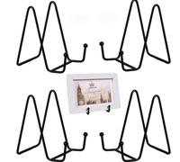Support pour Assiettes en Métal,4 Pièces Noir Chevalet Support Presentoir Porte Assiette,11cm Metal Support Assiette Decorative,Supports Décoratifs,Support Cadre Photo de Table pour Photo,Livre
