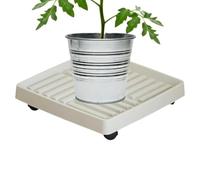 Support Pour Avec Roues - Support Carré Ventilé Robuste En Résine | Soucoupe Végétale Mobile | Trous De Drainage Pour Évacuer L'excès D'eau, Empêchant Le Pot De Fleur Intérieur Extérieur Patio