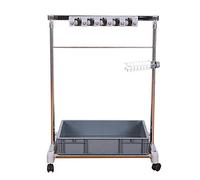Support pour Balai et serpillière, Chariot Mobile pour Outils de Nettoyage, égouttoir pour serpillière Humide, étagère à roulettes pour Outils de Jardin, Organiseur de,Single Rack -8slots
