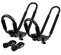 Support pour Barres De Toit De Voiture, Barres Universelles en J, Galerie De Toit pour Kayak, Galerie De Toit pour Canoë, Porte-Kayak, Universel 20 * 36 * 16 cm/Noir