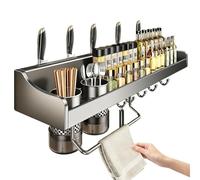 Support pour bloc de couteaux | Organisateur avec adhésif puissant sans perçage | étagères de rangement pour cuisine, comptoir de cuisine, armoire, bar, maison familiale, intérieur et couverts