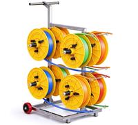Support pour bobines de fil, distributeur à plusieurs bobines | Support de déroulement à 4/6/8 bobines avec roulement, pour applications électriques,Yellow 8 reels,46x44x95cm