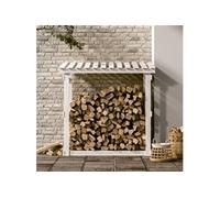 Support pour bois de chauffage Blanc 108x64,5x109cm Bois de pin