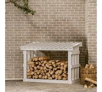 vidaXL Support pour bois de chauffage Blanc 108x64,5x77 cm Bois de pin