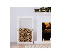 Support pour bois de chauffage Blanc 60x25x100 cm Bois de pin