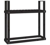 Support pour bois de chauffage Noir 110x35x108,5 cm Bois de pin vidaXL vidaXL