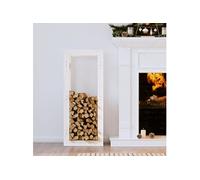 Support pour Bois de Chauffage Porte-bûches Rangement Organisateur Stockage Support d'Empilage Cheminée Blanc 41x25x100 cm Bois de Pin 822408