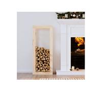 Support pour Bois de Chauffage Porte-bûches Rangement Organisateur Stockage Support d'Empilage Cheminée 41x25x100 cm Bois de Pin Massif