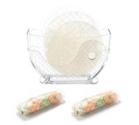 Support pour bol à eau en papier de riz, grand récipient à riz pouvant contenir 30 feuilles de rouleaux de printemps ou rouleaux d'été, bol à eau en papier de riz pour la cuisine et pâtisserie (28cm)