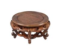 Support pour Bonsaï Base décorative ronde en bois sculpté avec pied for pot de fleurs et aquarium(XL)